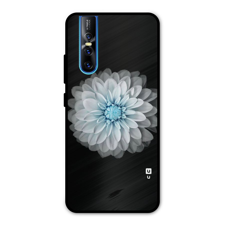 White Bloom Metal Back Case for Vivo V15 Pro