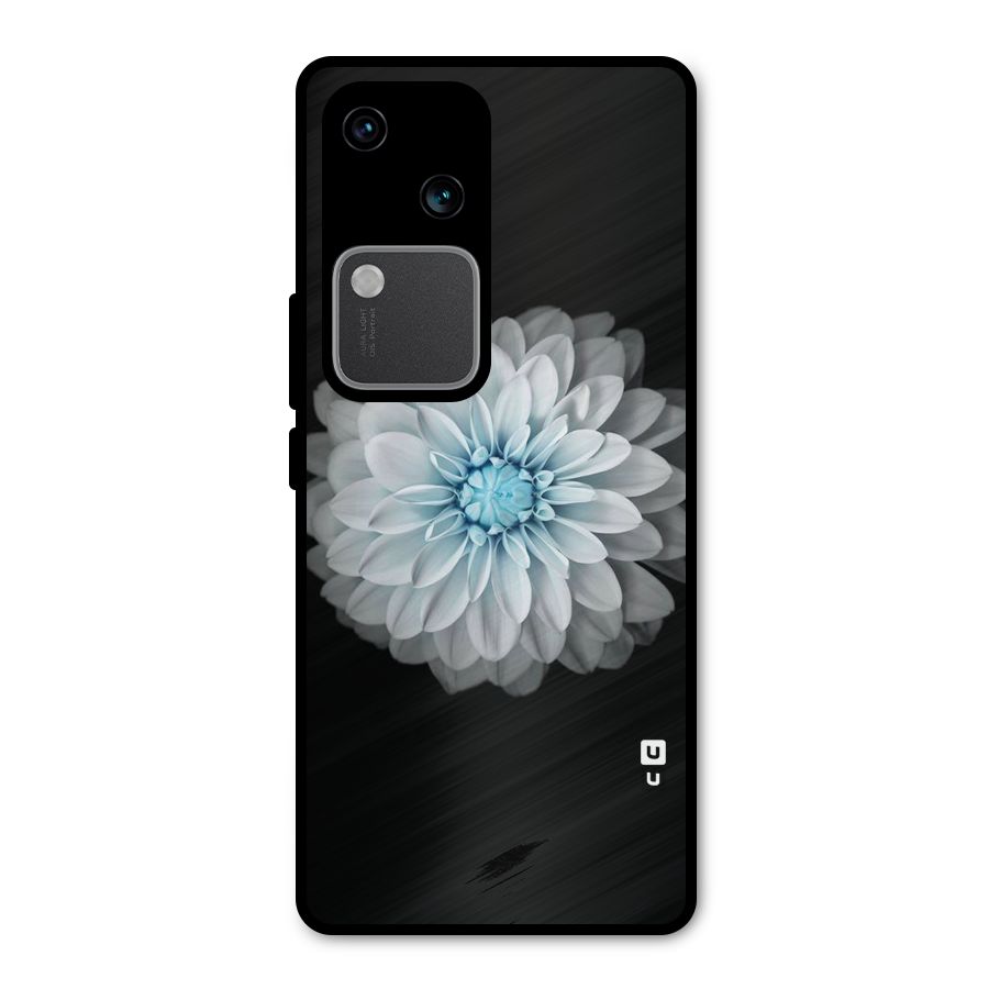 White Bloom Metal Back Case for Vivo V30