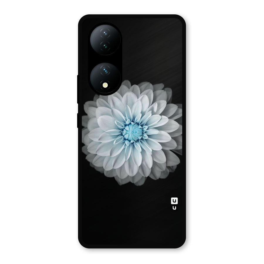 White Bloom Metal Back Case for Vivo Y100a