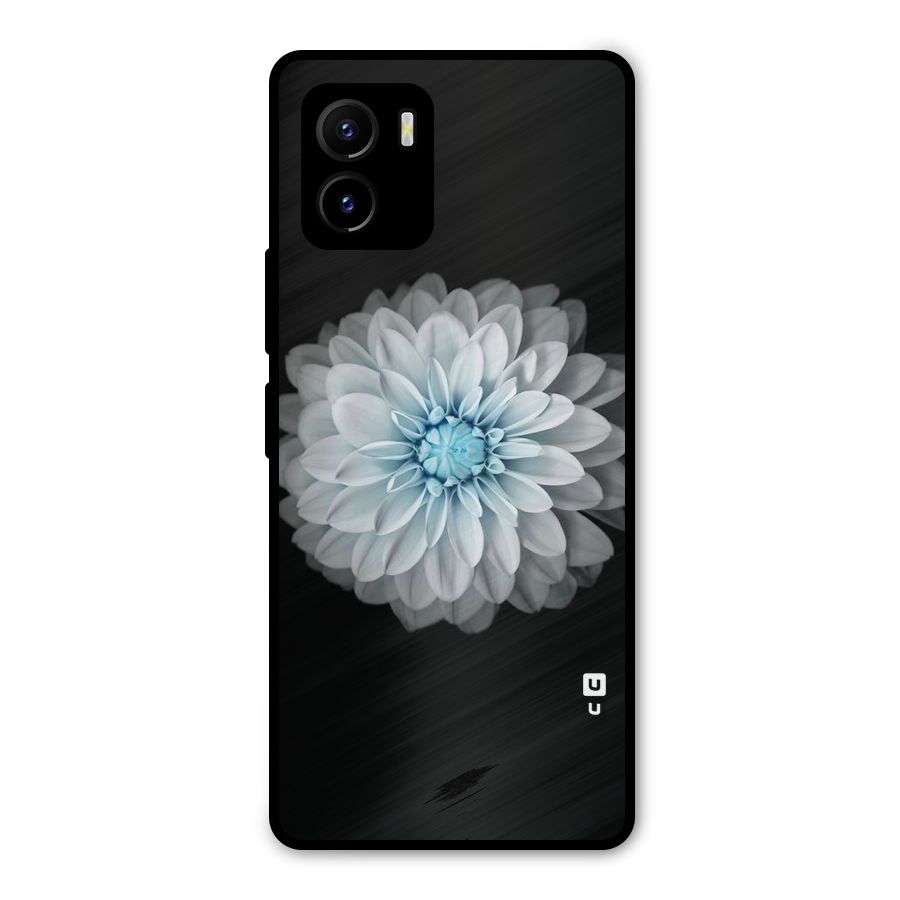 White Bloom Metal Back Case for Vivo Y15s