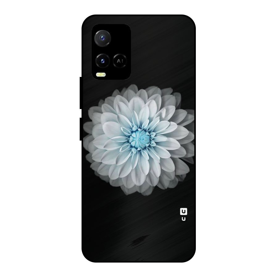 White Bloom Metal Back Case for Vivo Y21T