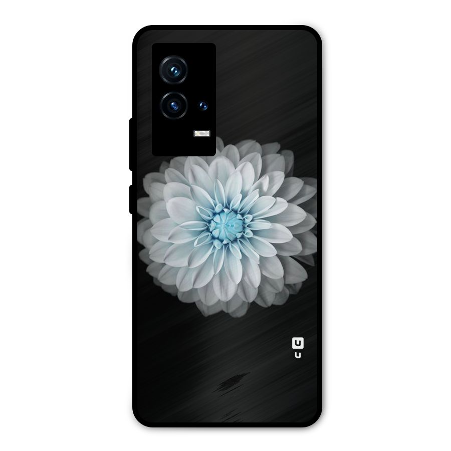 White Bloom Metal Back Case for iQOO 9 5G
