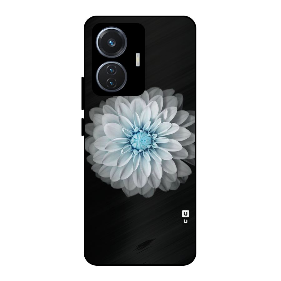 White Bloom Metal Back Case for iQOO Z6 44W