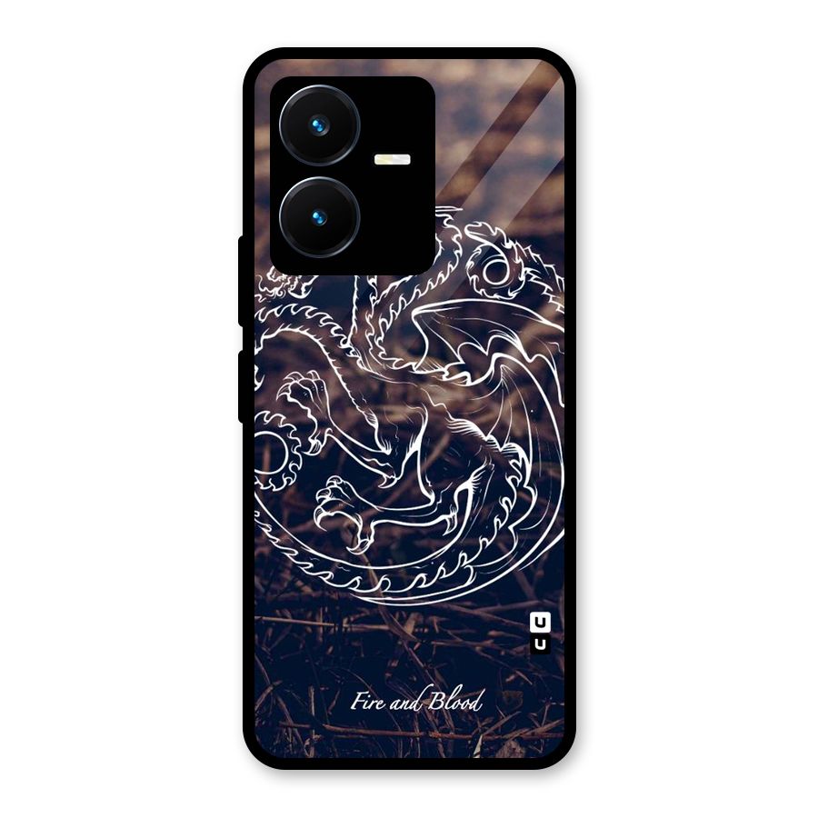 White Circle Glass Back Case for Vivo Y22s