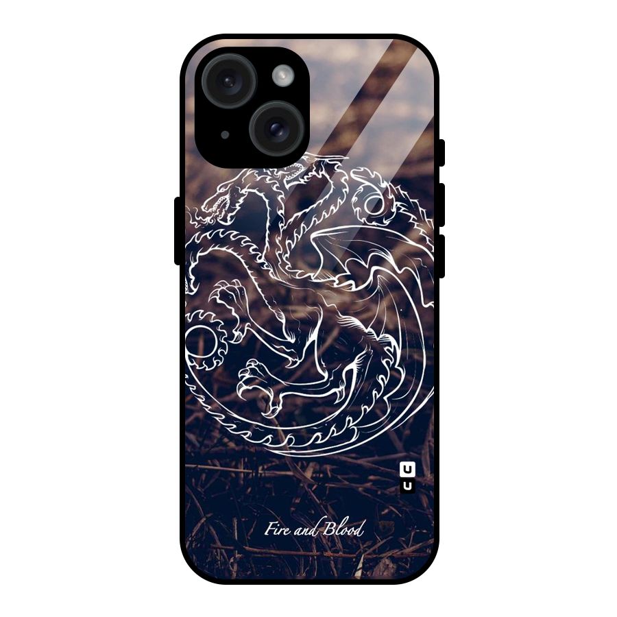 White Circle Glass Back Case for iPhone 15