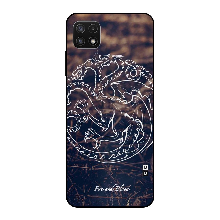 White Circle Metal Back Case for Galaxy A22 5G