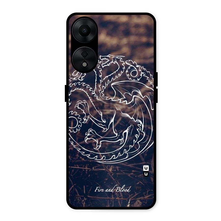 White Circle Metal Back Case for Oppo A78 5G