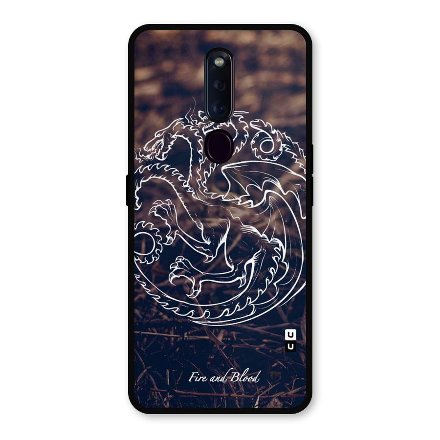 White Circle Metal Back Case for Oppo F11 Pro