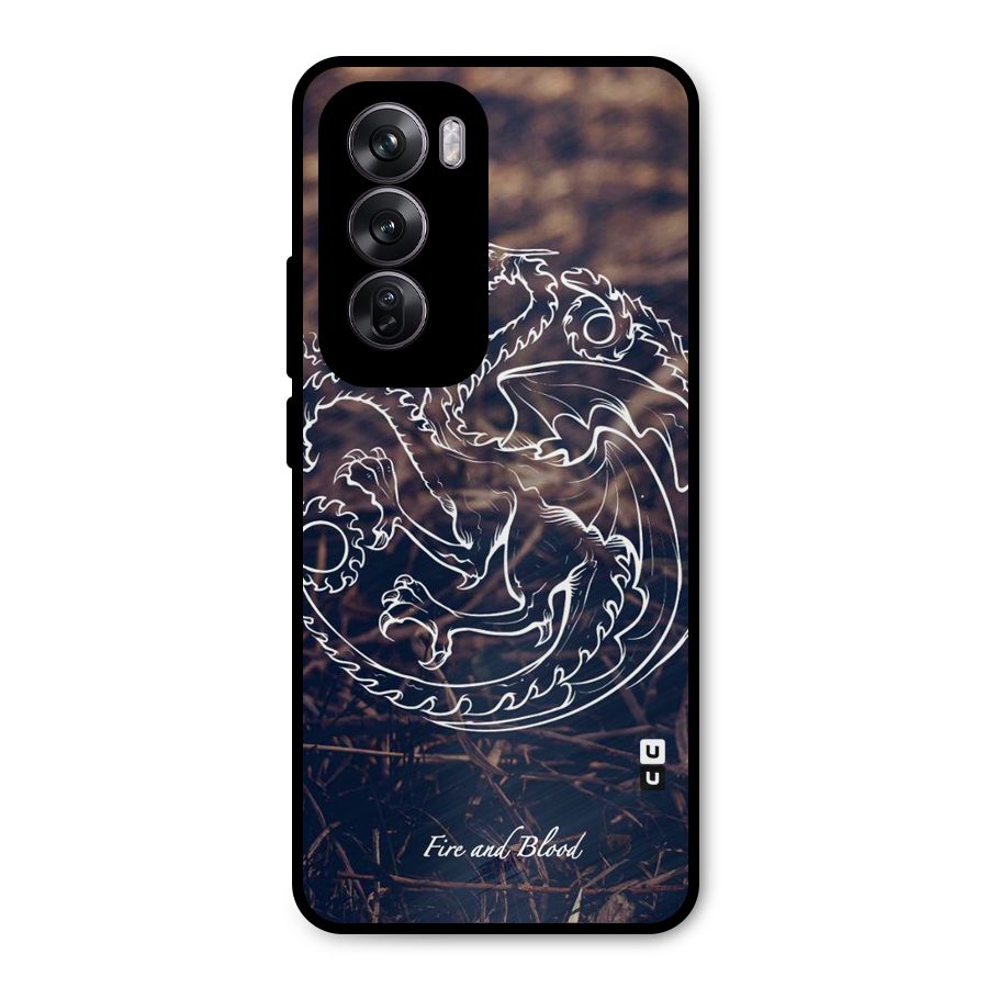 White Circle Metal Back Case for Oppo Reno12 Pro