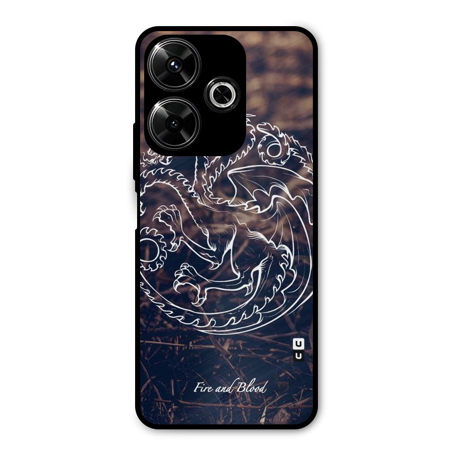 White Circle Metal Back Case for Poco M6 Plus