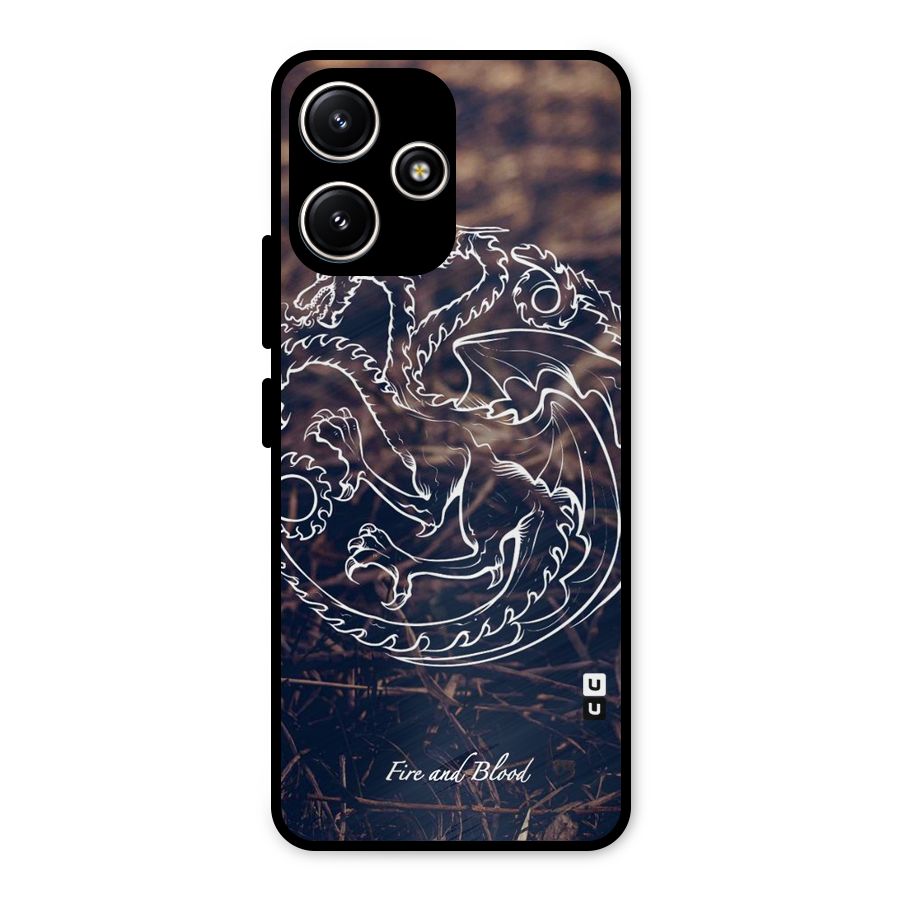 White Circle Metal Back Case for Poco M6 Pro