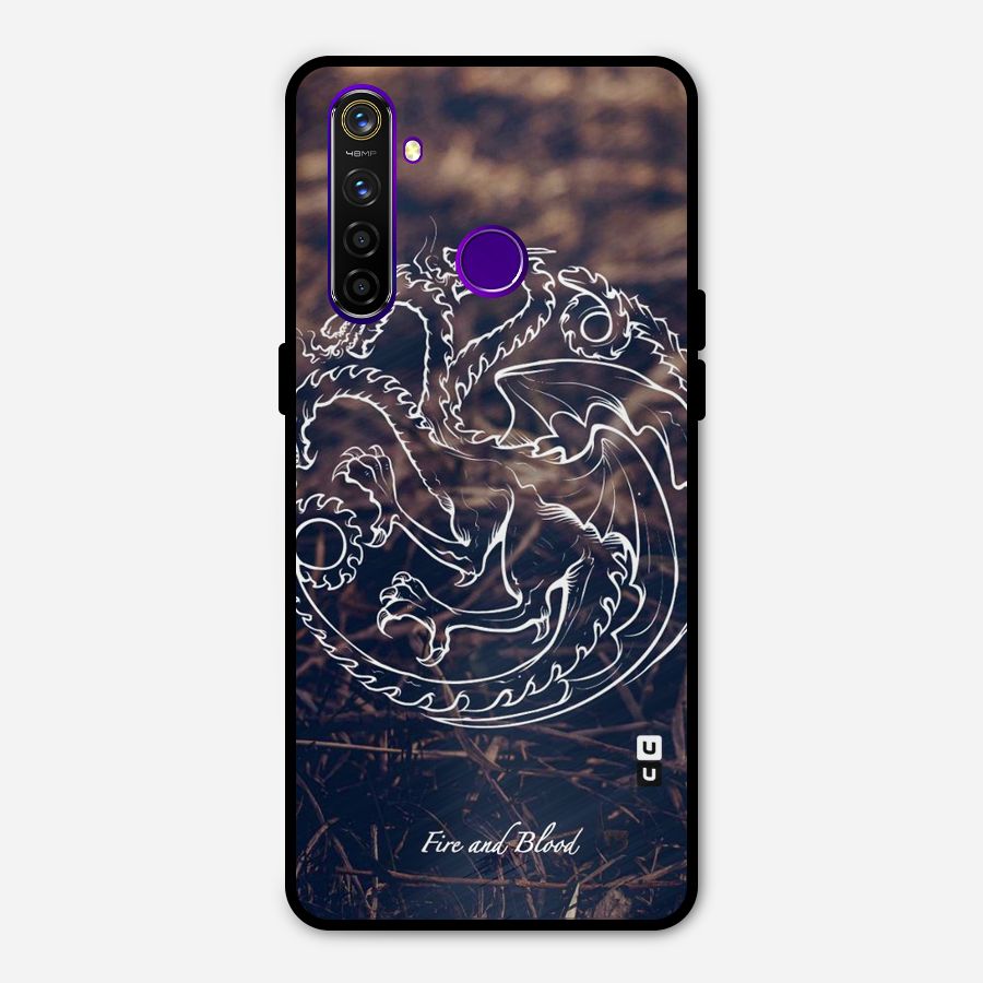 White Circle Metal Back Case for Realme 5 Pro