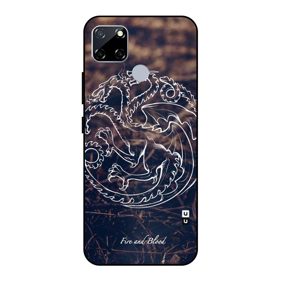 White Circle Metal Back Case for Realme Narzo 20