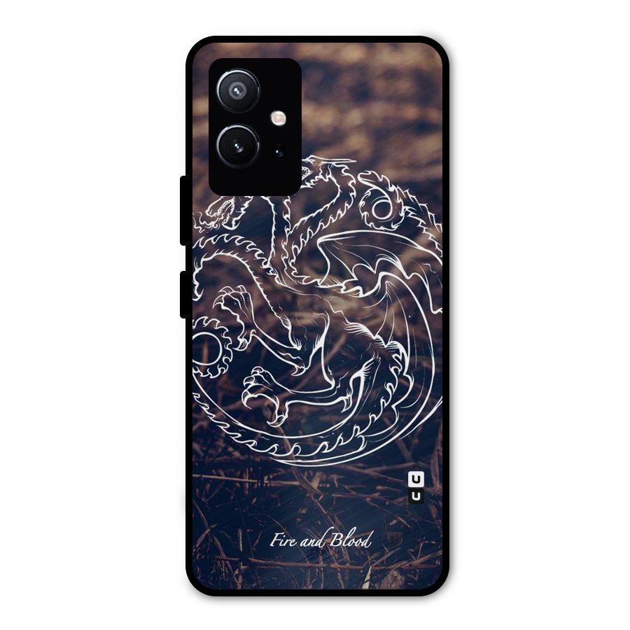 White Circle Metal Back Case for Vivo T1 5G