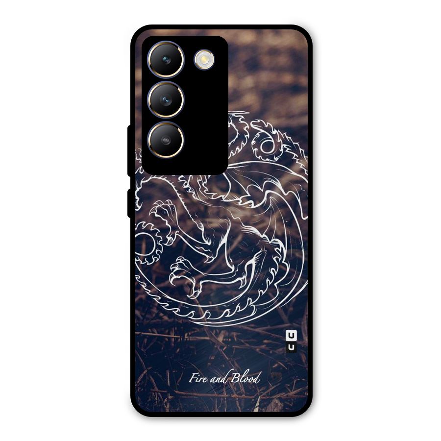 White Circle Metal Back Case for Vivo T3 5G