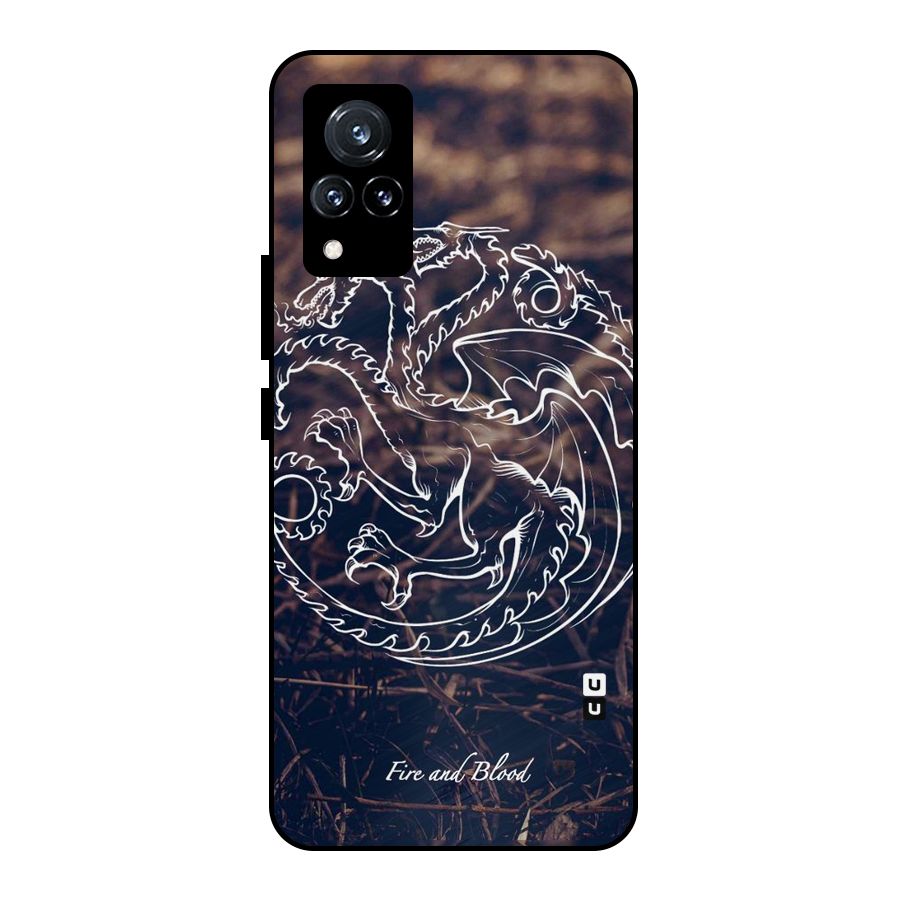White Circle Metal Back Case for Vivo V21 5G