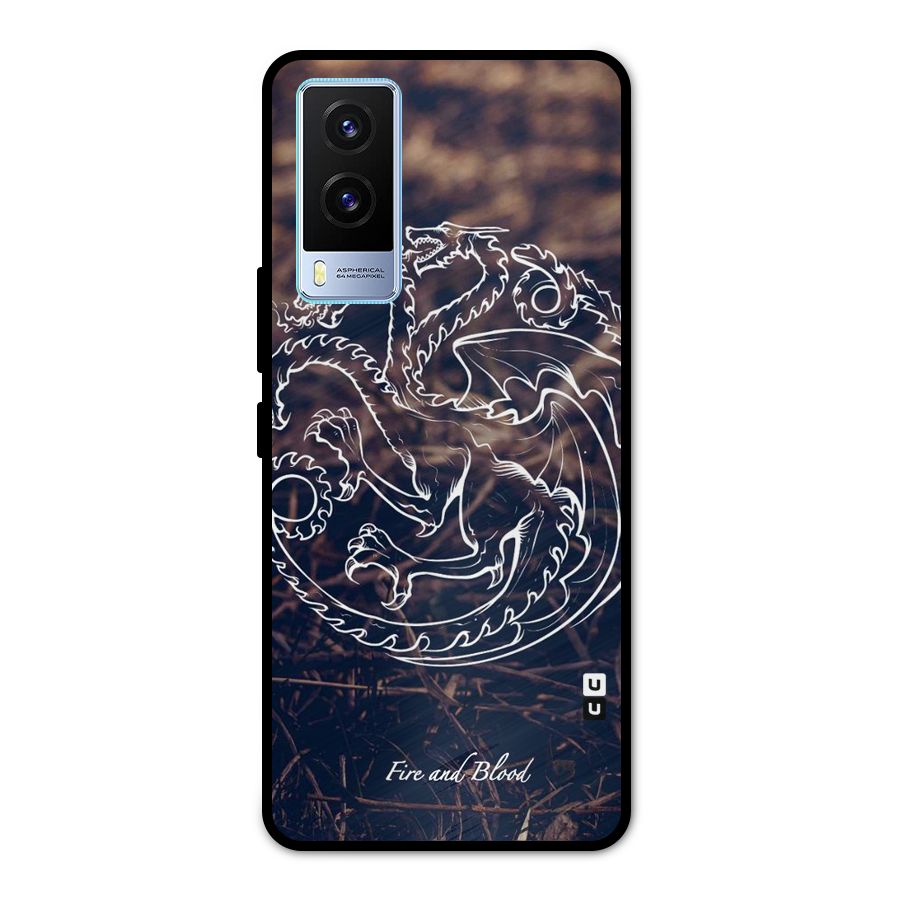 White Circle Metal Back Case for Vivo V21e 5G