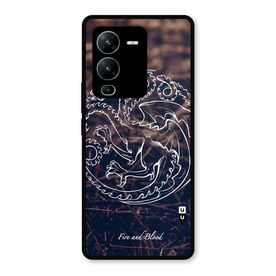 White Circle Metal Back Case for Vivo V25 Pro