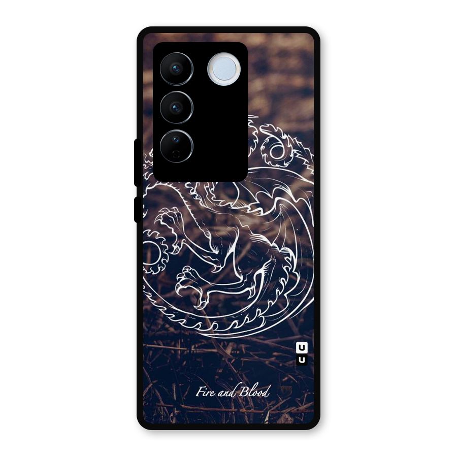 White Circle Metal Back Case for Vivo V27 Pro