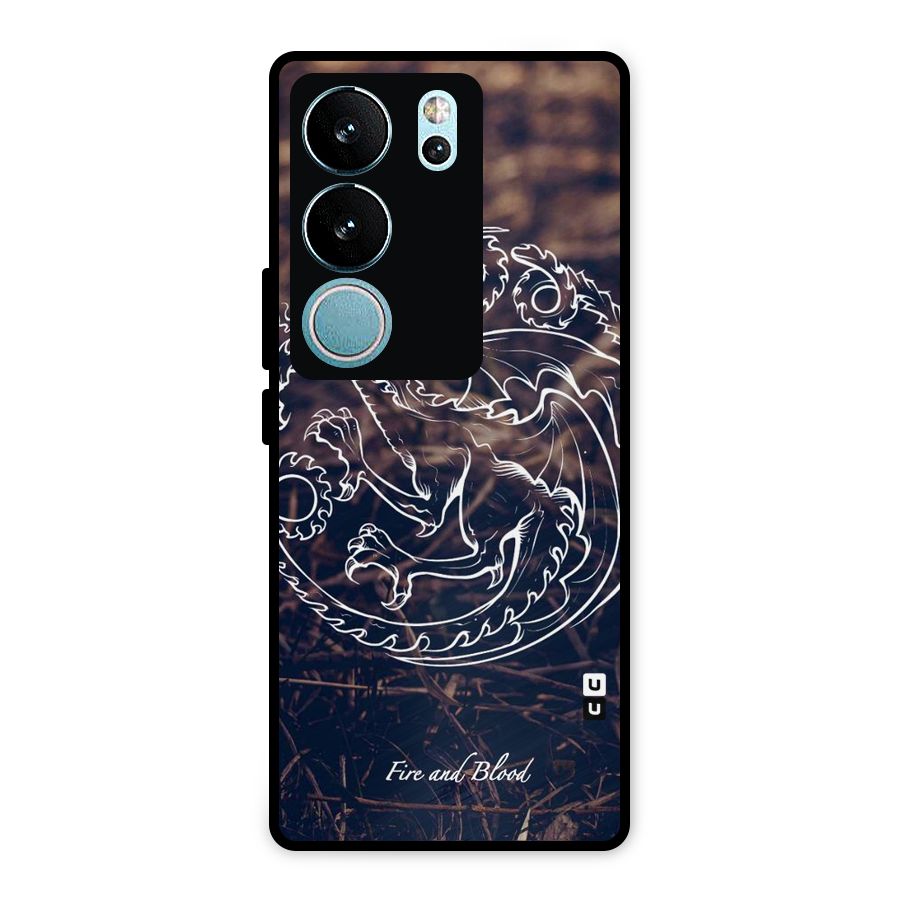 White Circle Metal Back Case for Vivo V29 Pro