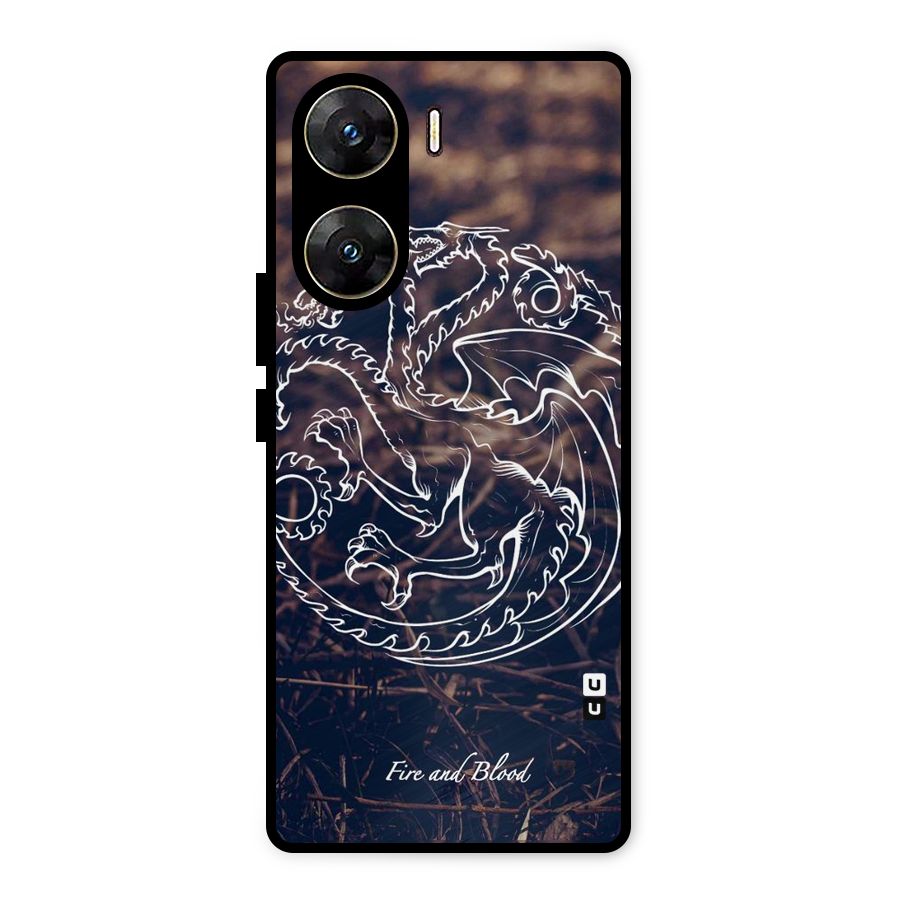 White Circle Metal Back Case for Vivo V29e