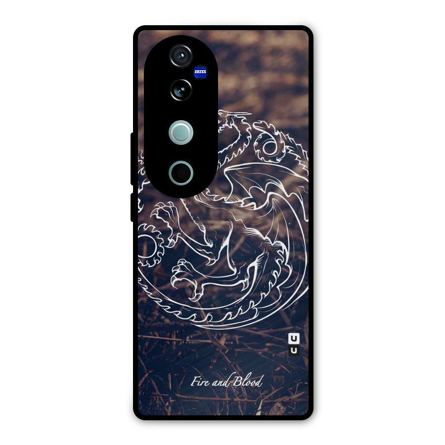 White Circle Metal Back Case for Vivo V40