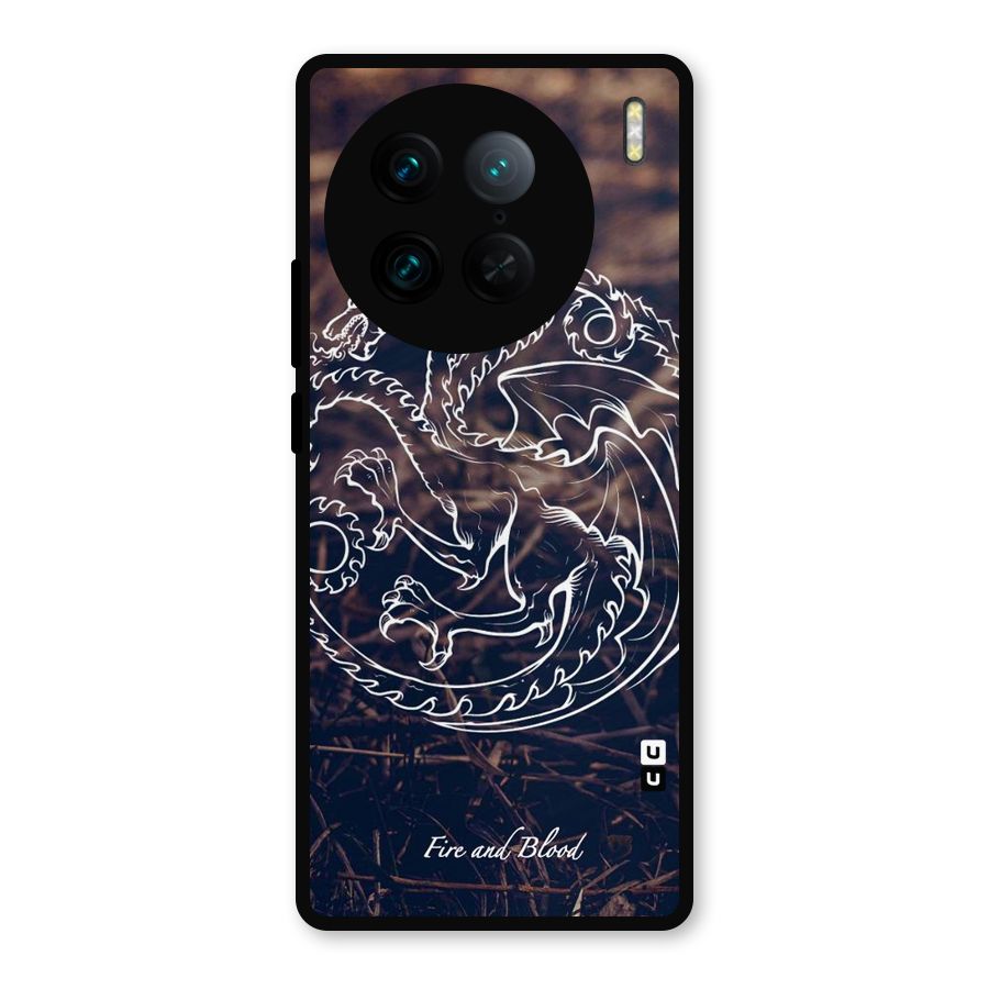 White Circle Metal Back Case for Vivo X90 Pro