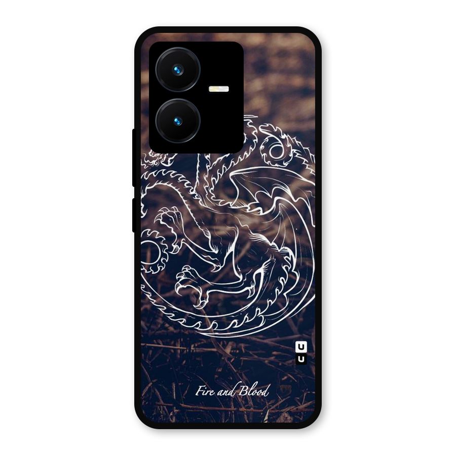 White Circle Metal Back Case for Vivo Y22s