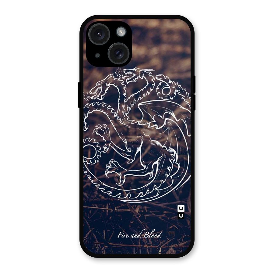 White Circle Metal Back Case for iPhone 15 Plus