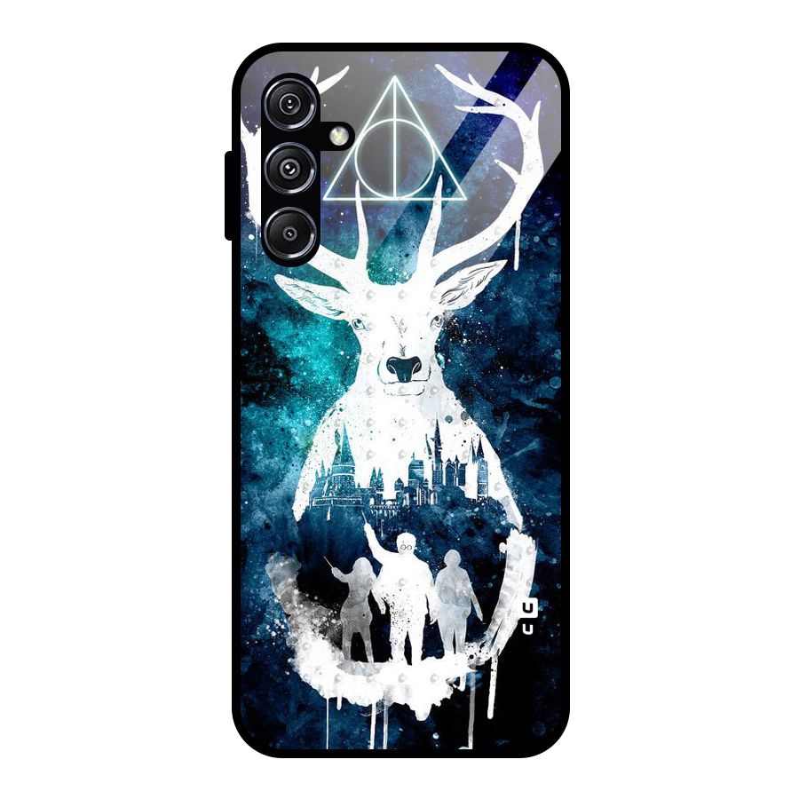 White Deer Glass Back Case for Galaxy M34 5G