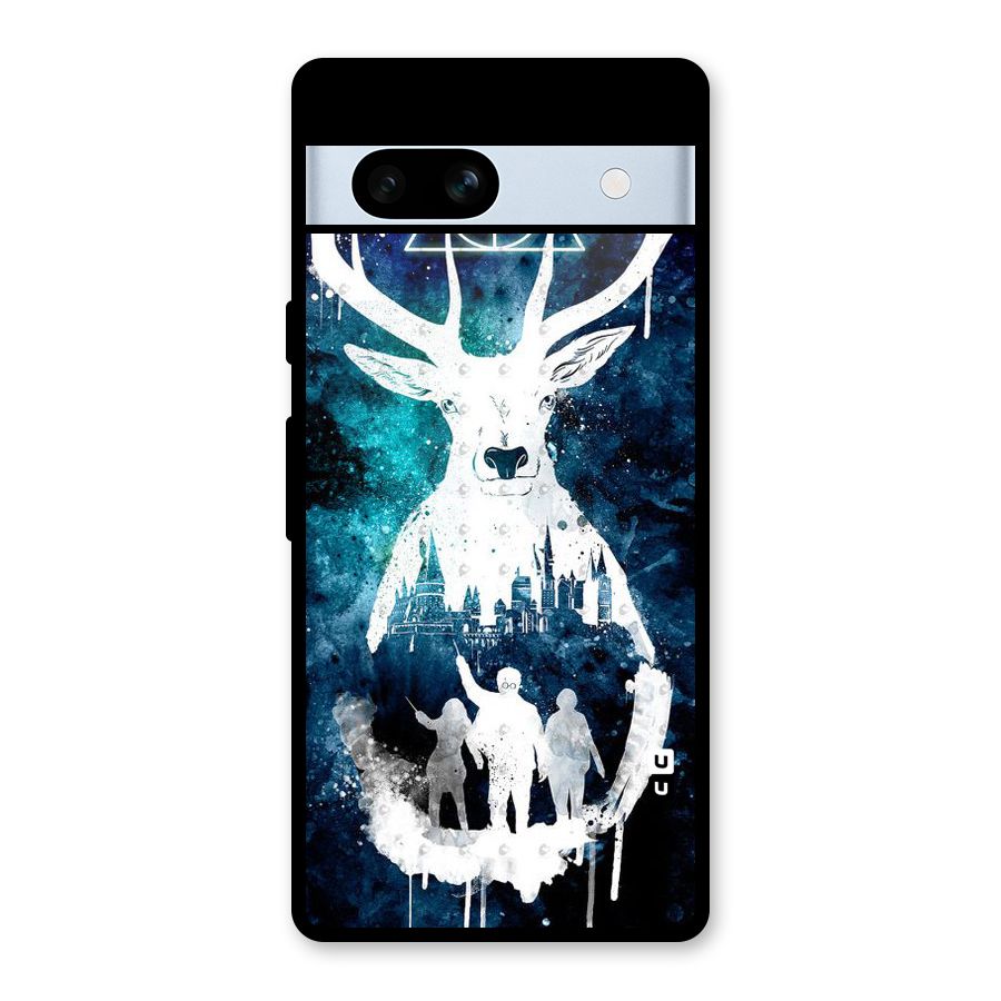White Deer Glass Back Case for Google Pixel 7a