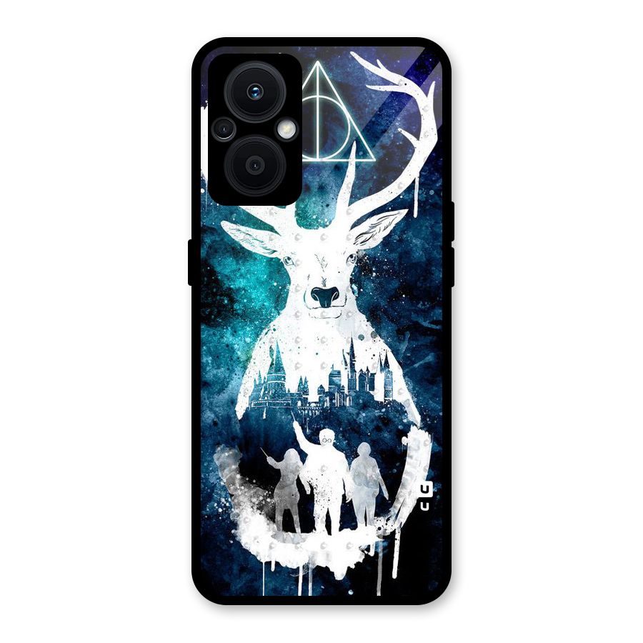 White Deer Glass Back Case for Oppo F21s Pro 5G