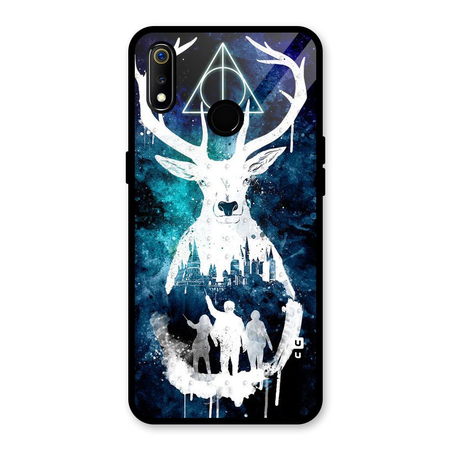 White Deer Glass Back Case for Realme 3
