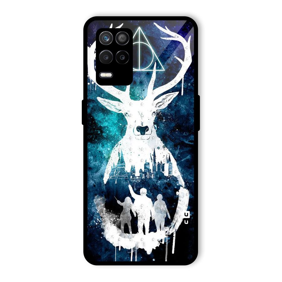 White Deer Glass Back Case for Realme 8s 5G