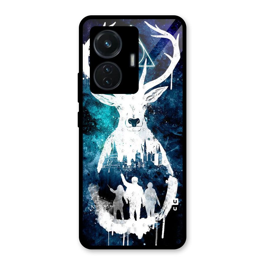 White Deer Glass Back Case for Vivo T1 44W