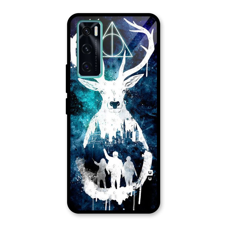 White Deer Glass Back Case for Vivo V20 SE