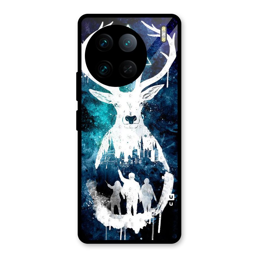 White Deer Glass Back Case for Vivo X90 Pro