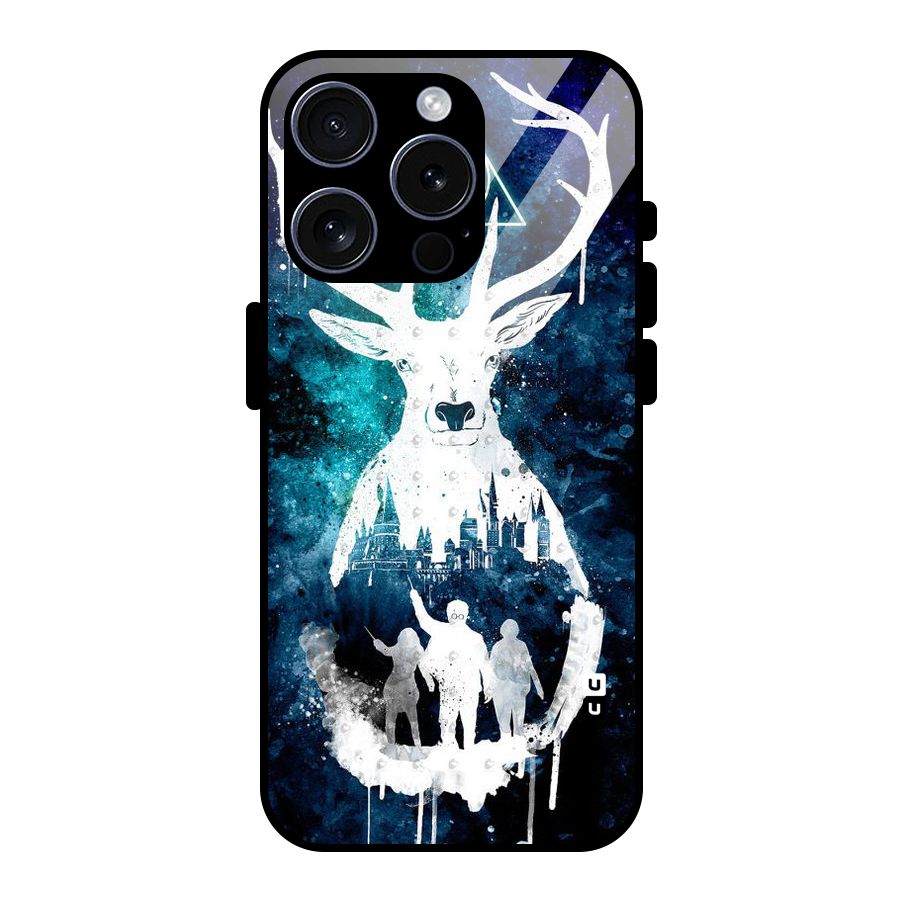 White Deer Glass Back Case for iPhone 15 Pro