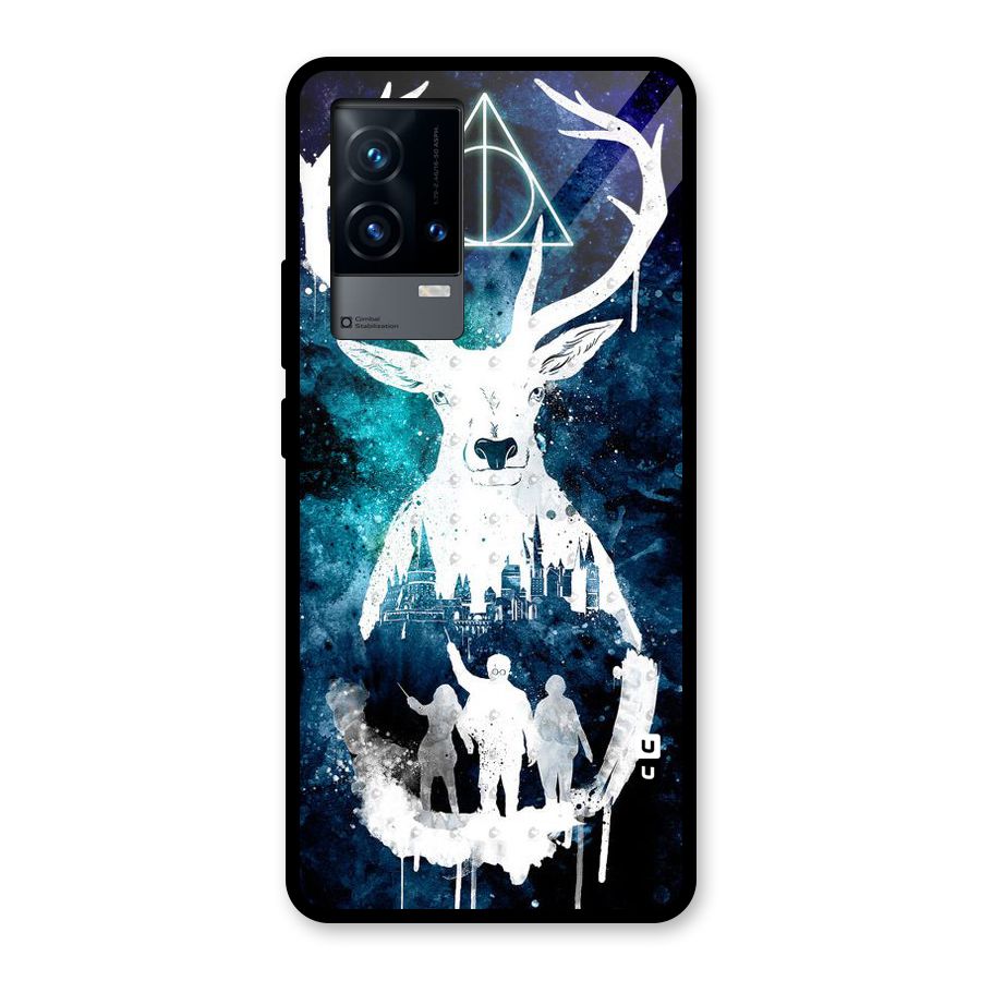 White Deer Glass Back Case for iQOO 9 5G