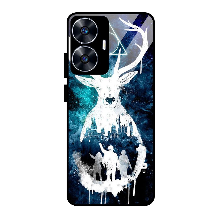 White Deer Glass Back Case for realme C55