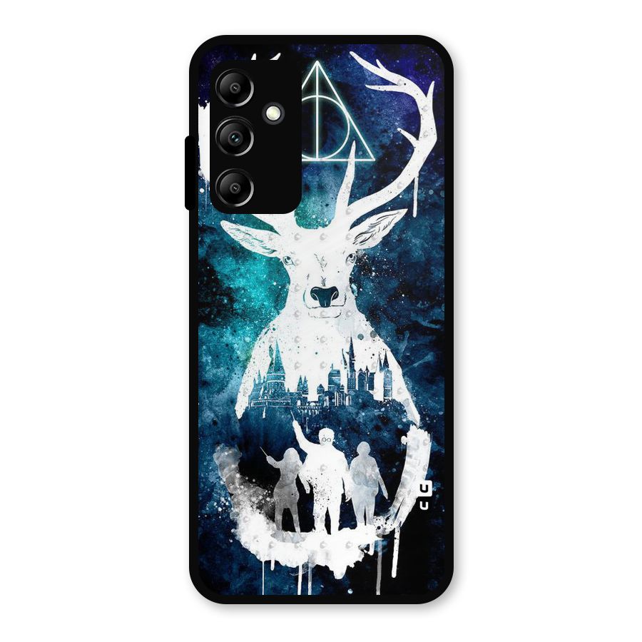 White Deer Metal Back Case for Galaxy A14 5G