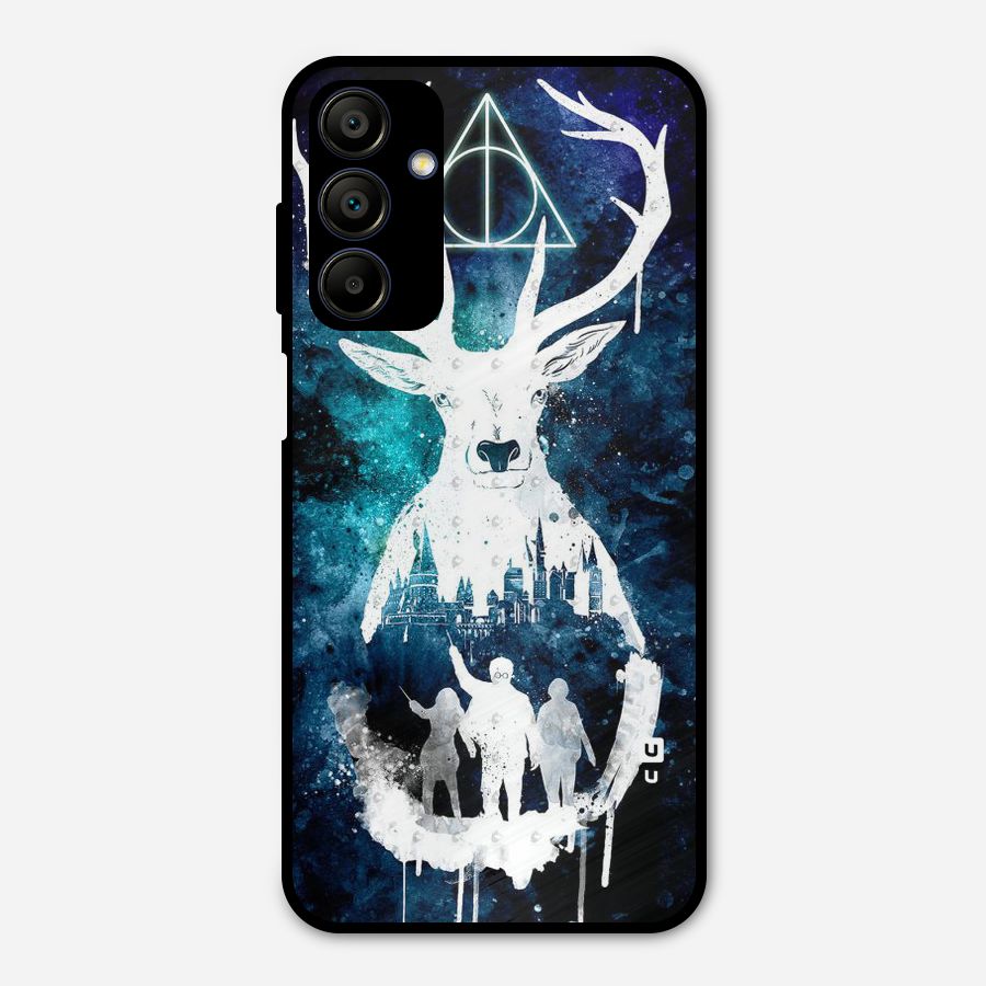 White Deer Metal Back Case for Galaxy A15 5G