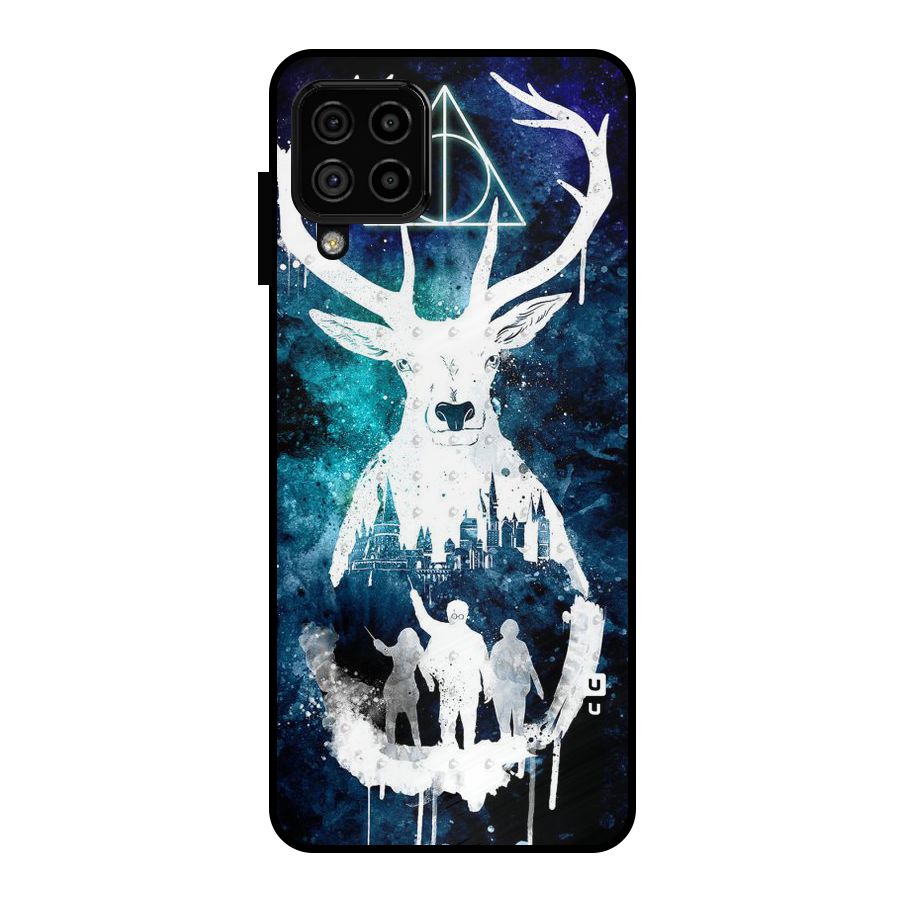 White Deer Metal Back Case for Galaxy A22 4G