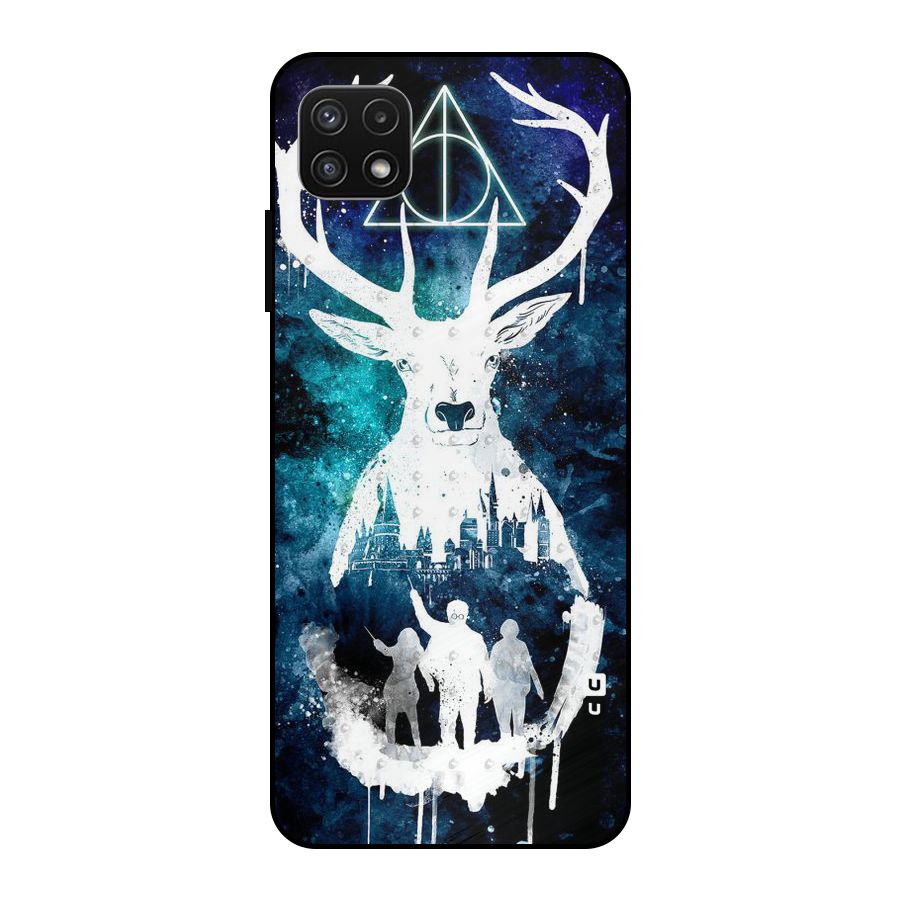 White Deer Metal Back Case for Galaxy A22 5G