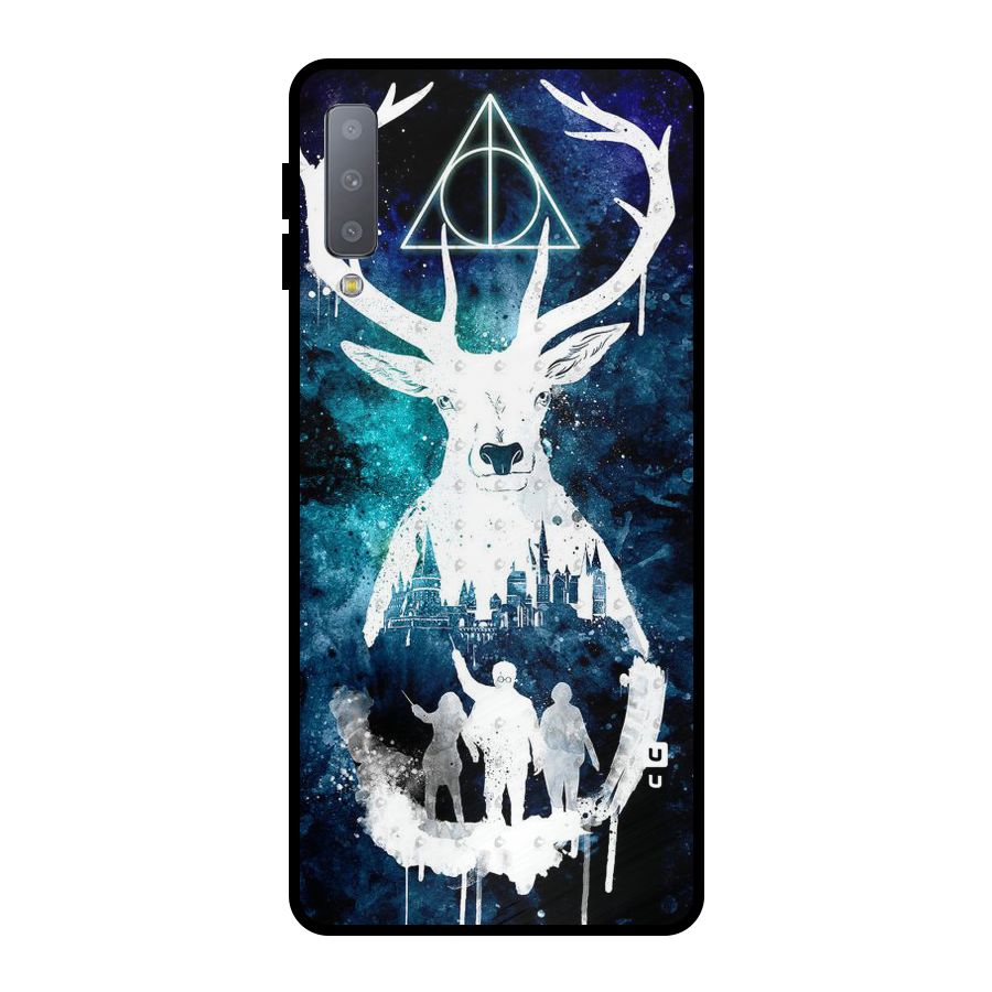 White Deer Metal Back Case for Galaxy A7 (2018)