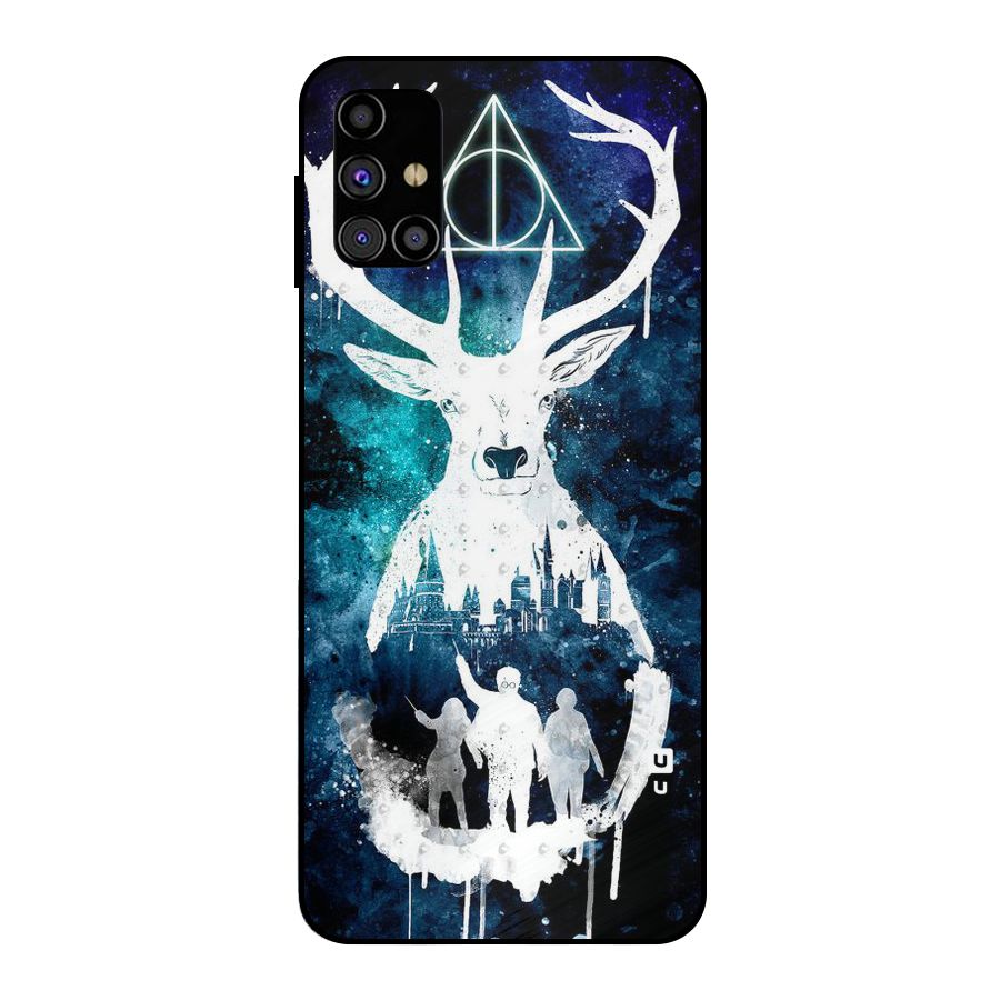 White Deer Metal Back Case for Galaxy M31s