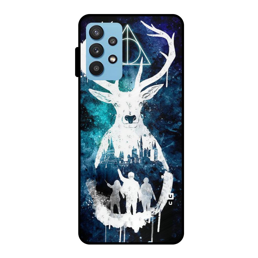 White Deer Metal Back Case for Galaxy M32 5G