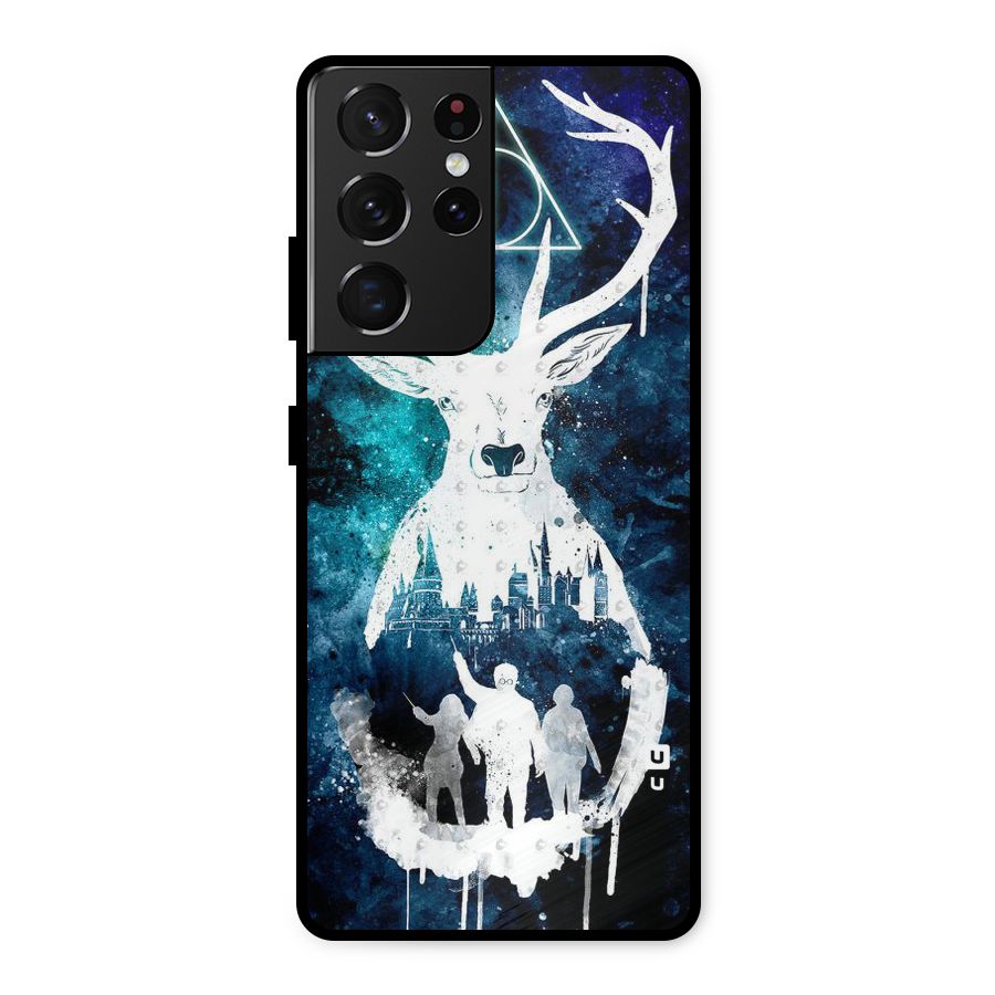 White Deer Metal Back Case for Galaxy S21 Ultra 5G