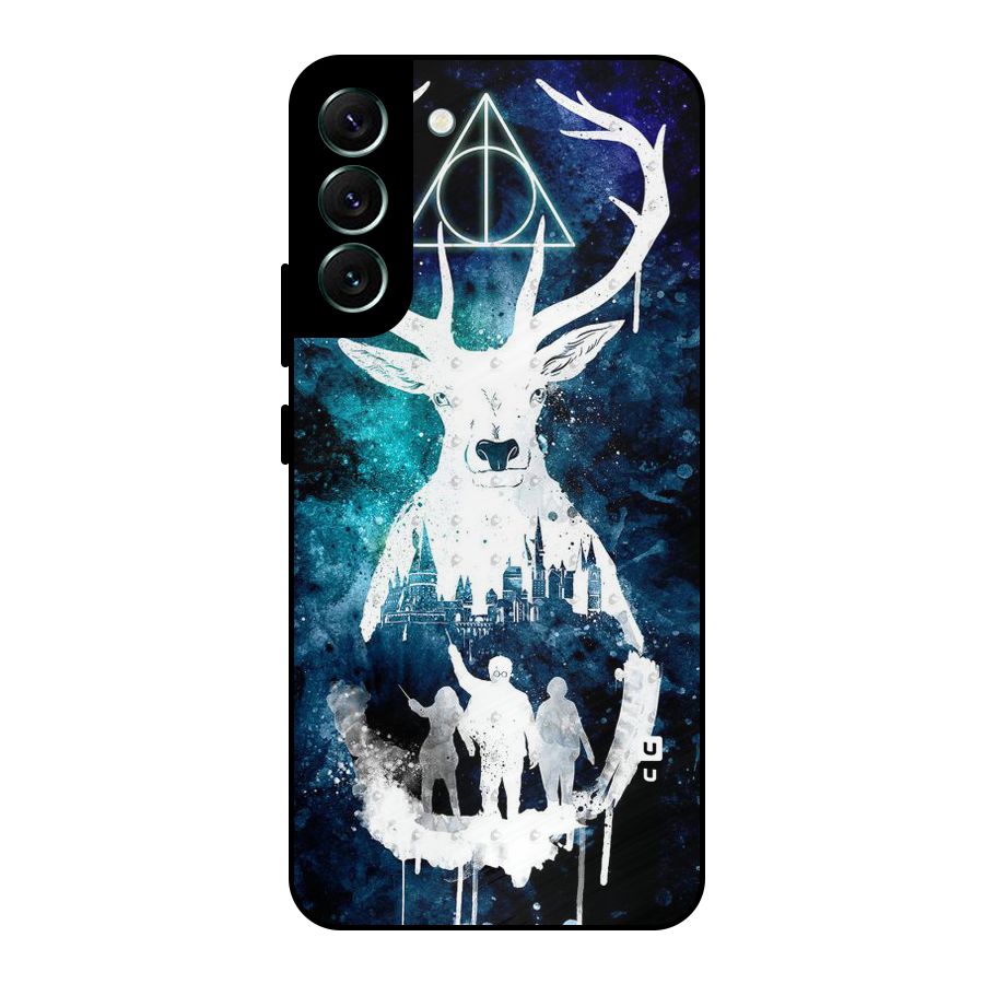 White Deer Metal Back Case for Galaxy S22 Plus 5G
