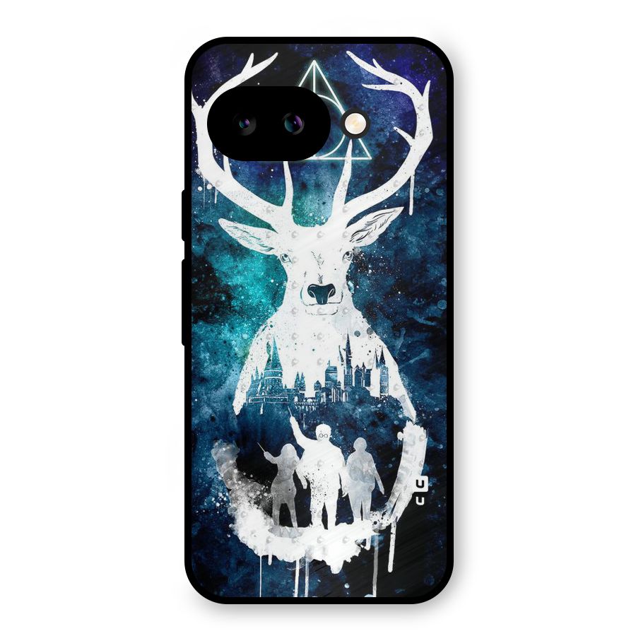White Deer Metal Back Case for Google Pixel 9a